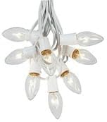 C9 Set 25 Bulbs 25' Novelty Lights Clear Hanging Incandescent Christmas String Lights - Retro Traditional