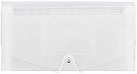 JAM PAPER Accordion Folders, 13 Pocket Plastic Expanding File, Check Size, Clear, Sold Individually
