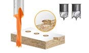 Amana Tool Carbide Tipped Brad Pt. Boring Bit, L/H 5mm Dia x 57mm Long x 10mm Sh, 305005