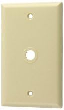 Cooper Wiring Devices 2128V 1-Gang Telephone Coaxial Cable Wall Plate, .375" Diameter Opening, Box Mount,