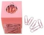 Pink Magnetic Paper Clip Dispenser Holder, Clear Acrylic Organizers with Magnetic Top for Desk.