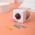 Pink Magnetic Paper Clip Dispenser Holder, Clear Acrylic Organizers with Magnetic Top for Desk.