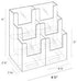 Dazzling Displays Acrylic Stand 3 Tier, 6 Pocket for 4 by 9 Material, Clear Countertop Organizer Tray
