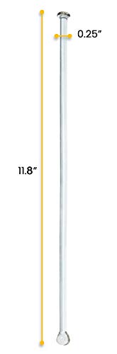 EISCO 10PK Glass Stirring Rods, 11.8", Spade & Button Ends, 6mm Diameter, Borosilicate 3.3 Glass