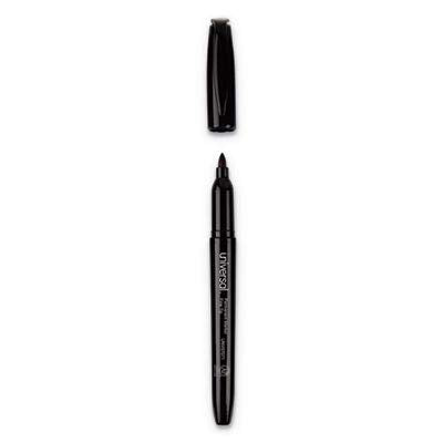 Universal Pen Style Permanent Markers, Fine Point, Black, Dozen