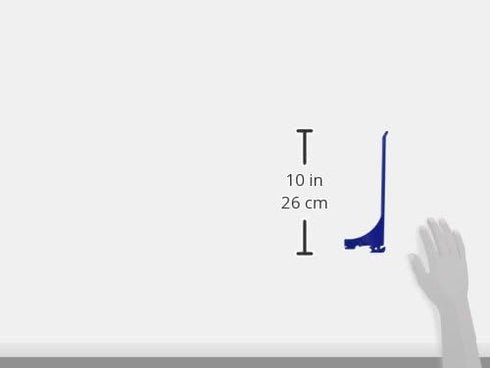 Wall Control 9-Inch Reach Extended Slotted Hook Pair - Blue (10-ER-004 BU)