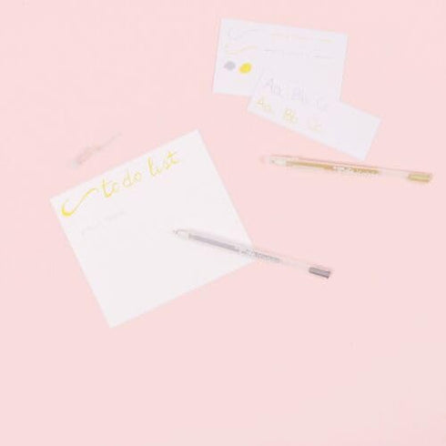 Set 2 0,8 mm Craftelier - of Gel Pens for Coloured and Dark Papers | Ideal for Bullet Journal, Planner or Scrapbooking