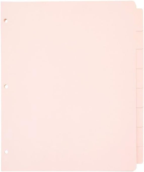 Paper Junkie 12 Sets Pink 8 Tab Dividers for 3 Ring Binder, 96 Total Page Separators for School, Work, Home