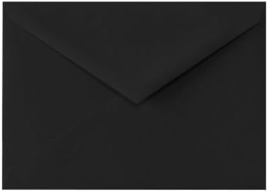 LUXPaper 4Bar A1 Pointed Flap Invitation Envelopes - 3 5/8" x 5 1/8", Midnight Black, 50 Qty