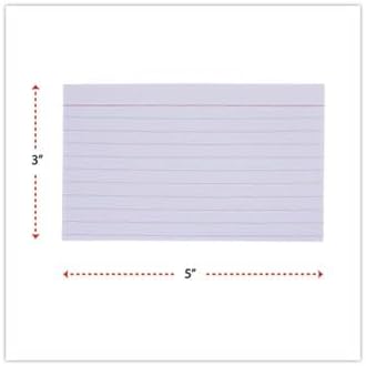 47210 3 5, 100/Pack Universal Ruled Index Cards, x White