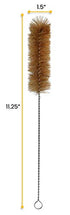 EISCO 12PK Bristle Cleaning Brushes - 11.25" with Fan-Shaped Ends, Twisted Stainless Steel Wire Handle for Tubes and