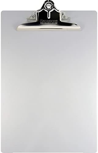 Saunders Aluminum Round Corner Clipboards - 8 1/2" x 12", 1" Clip Capacity, Clamp, Silver - 1 Each