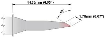 Thermaltronics H60-BC1 Bevel 60deg 1.78mm (0.07in) interchangeable for Hakko T31-03BC1