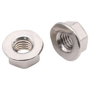 RoyceMart (20 M8-1.25 304 PCS) Hexagon Flange Nuts with Non-Serrated Flange Washer Head, Stainless Steel, Hex Drive