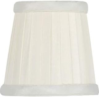 Upgradelights White Silk Pleated 4 Inch Clip On Chandelier Lampshade 3x4x4
