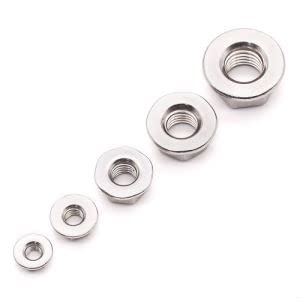 RoyceMart (20 M8-1.25 304 PCS) Hexagon Flange Nuts with Non-Serrated Flange Washer Head, Stainless Steel, Hex Drive
