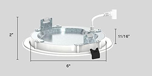 RAB Lighting WFRL6R139FA120WB 2700/3000/3500/4000/5000K 6") RAB Edge-Lit Wafer CCT Field Adjustable, All-in-one, No