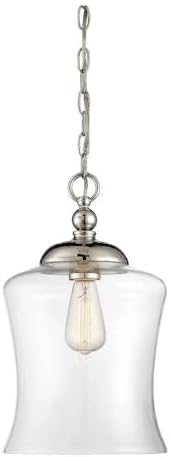 Meridian M70019PN 1 Style-16.5 Inches 9.75 Inches Light Pendant in Mid-Century Modern Tall and Wide, Finish Color: