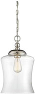 Meridian M70019PN 1 Style-16.5 Inches 9.75 Inches Light Pendant in Mid-Century Modern Tall and Wide, Finish Color: