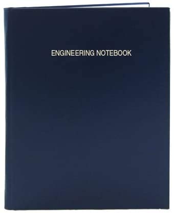 BookFactory Blue Engineering Notebook - 168 Pages, 8 7/8" x 11 1/4", Engineering Lab Notebook, Blue Cover