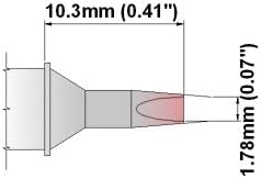 Thermaltronics S75CH016 Chisel 30deg 1.78mm (0.07in) interchangeable for Metcal SSC-772A