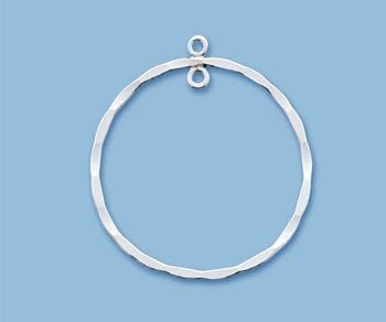 WireJewelry Silver Filled Chandelier Components Hammered Round 27mm - Pack of 2