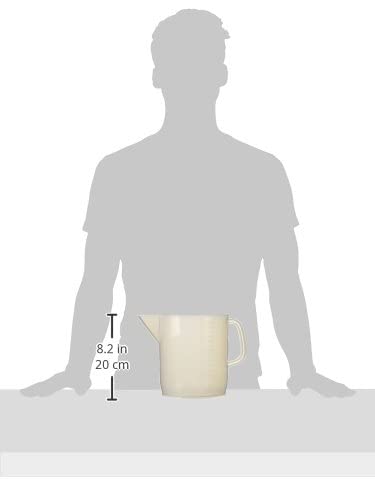 EISCO Plastic Pitcher, 3000mL (3L) - Short Form, Euro Design - Molded Graduations - Chemical Resistant & Autoclavable Polypropylene - Measuring Jug