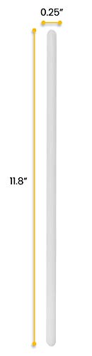 EISCO 12PK Polypropylene Stirring Rods, 11.8" - Rounded Ends, 7mm Diameter for Laboratory or Home Use