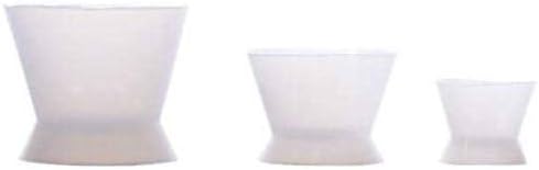 3piece Flexible Dental Lab Silicone Mixing Cup, Acrylic NonStick Bowl Dappen Dish