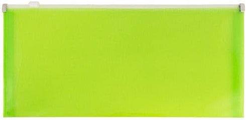 JAM PAPER Plastic Envelopes with Zip Closure, #10 Booklet Wallet, Lime Green, 5 x 10, 3/pack