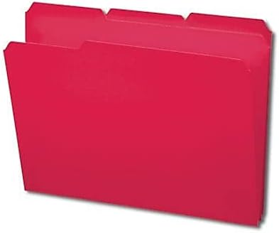 Smead Poly File Folder - 1/3-Cut Tab, Letter Size, Red - 24 per Box