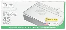 Mead Press-it Seal-it No.10 Security Envelopes, 4.125 x 9.5-Inches, White, 45 Count, Pack of 2 (90 Count Total)