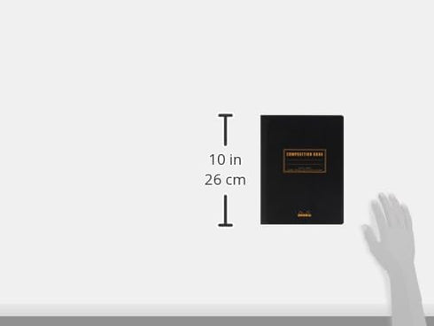 Rhodia 119229C Flexible Notebook, B5 Cloth Back Composition Book, Black, Small Squares, 160 Pages, White Clairefontaine