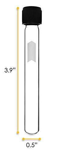 EISCO 24PK Test Tubes, 5ml with Bakelite Screw Cap, Borosilicate Glass, Leak Proof