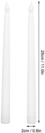 Pssopp 2pcs LED Taper Candles, Flameless Electronic Candle Light for Festivals and Parties