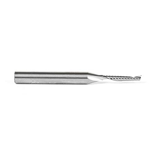 Amana Tool - 51446 Solid Carbide CNC Spiral 'O' Single Flute, Plastic Cutting 1/8 Dia x 3