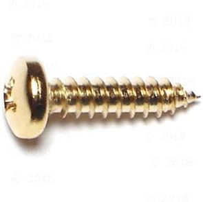 Phillips Pan Sheet Metal Screws 10 x 3/4, Piece-40, Brass 014973127466