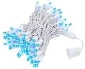 34ft 100 Bulbs 4" Commercial Novelty Lights Christmas String Lights, Blue LED on White Wire, Spacing, Connectable