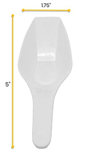 EISCO Scoop, 25ml (0.85oz) - Polypropylene Plastic - Flat Bottom - Excellent for Measuring & Weighing - Autoclavable