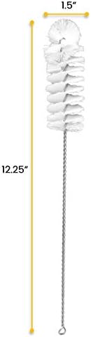 (Pack 12) 12.25" 1.2" 1.4" EISCO of Nylon Cleaning Brushes with Fan-Shaped Ends, - Twisted Stainless Steel Wire Handles