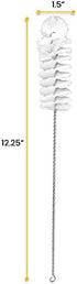 (Pack 12) 12.25" 1.2" 1.4" EISCO of Nylon Cleaning Brushes with Fan-Shaped Ends, - Twisted Stainless Steel Wire Handles