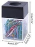 Pink Magnetic Paper Clip Dispenser Holder, Clear Acrylic Organizers with Magnetic Top for Desk.