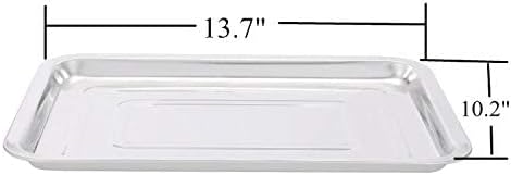 Stainless Steel Trays,DOWEI 3 Pack Stainless Steel 13.5" X 10" Dental Medical Body Piercing Instrument Tray Surgical Flat Bottom Trays for Lab Supplies