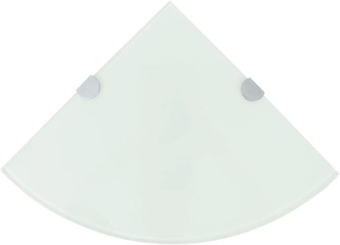 WXGTBKPR Corner Shelf Floating Wall Mount 9.8 x 9.8 Inch White Tempered Glass