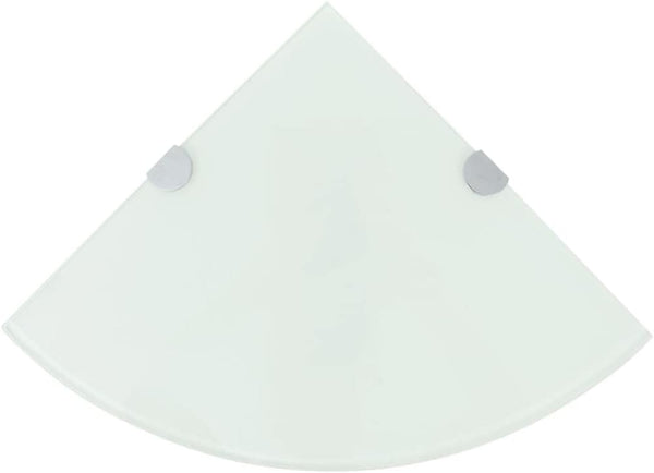 WXGTBKPR Corner Shelf Floating Wall Mount 9.8 x 9.8 Inch White Tempered Glass