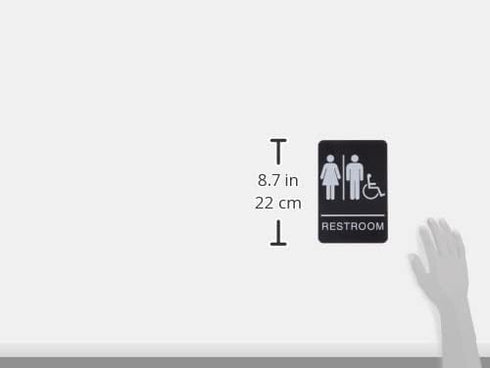 Headline Sign 9007 ADA Wheelchair Accessible Restroom Sign, 6 x 9 Inches, Black/White, Made in USA