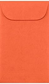 LUXPaper #5 1/2 Coin Envelopes | 3 1/8" x 5 1/2" | Bright Orange | 24lb. Text | 50 Qty