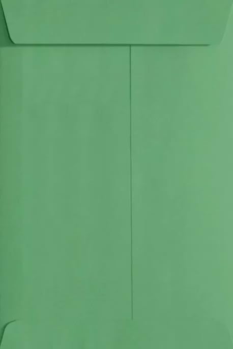 LUXPaper 10 x 13 Open End Envelopes | Peel & Press | 50 Qty | Holiday Green | 80lb. Text
