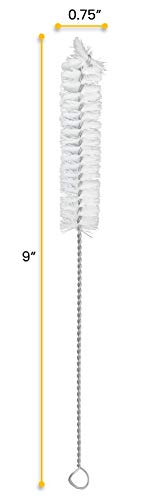 EISCO 12PK Bristle Cleaning Brushes, 9" with Fan-Shaped Ends - Twisted Stainless Steel Wire Handle