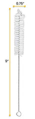 EISCO 12PK Bristle Cleaning Brushes, 9" with Fan-Shaped Ends - Twisted Stainless Steel Wire Handle